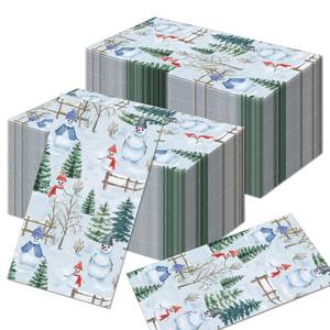 lot 2276 image: 120Pcs Christmas Snowman Paper Napkins Christmas Disposable Guest Paper Napkins Christmas Snowman Luncheon Napkins Christmas Snowman Hand Towels for Christmas Festival Dinner Party (8 x 4.5 Inch)