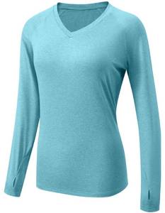 lot 2298 image: HISKYWIN Womens Athletic Running Yoga Tops Workout Long Sleeve Sun t Shirts Gym Yoga Hiking Clothing Activewear HF859 Green Heather M