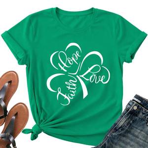 lot 2304 image: St Patricks Day Shirt Women-Cute Irish Shirt Women Lucky Shamrock Tee Top Cute Love Short Sleeves M