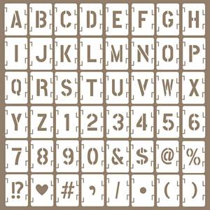 lot 2307 image: 8 Inch Letter Stencils for Painting, 48pcs Large Reusable Alphabet and Number Symbol Stencils for Painting on Wood, Walls, Fabric, Rocks, Sign, Canvas DIY Art Projects