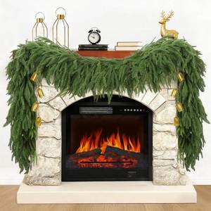 lot 2365 image: 2 PCS Artificial 6FT Christmas Norfolk Pine Garland, Realistic Greenery Garland for Indoor Outdoor Door Porch Fireplace Wall Staircase Holiday Christmas Decorations