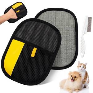 lot 2374 image: Pet Hair Removal Glove for Cats & Dogs, Upgraded Electrostatic Pet Fur Remover Gloves with a Fine-Tooth Comb Brush, Reusable Hair Removal Tool for Fabric Surface Couch, Car Seat (9.45 x 6.69)