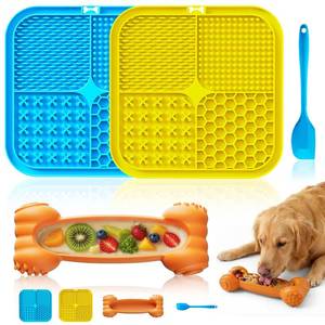 lot 2393 image: DEPURE Dog Enrichment Toys 4 Pack - Dog Toys to Keep Them Busy, Lick Mat & Bowl with Peanut Butter,Frozen Treat Puzzle Dispenser for Anxiety Relief, Reduce Boredom, Perfect for Bathing Grooming