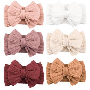 lot 2432 image: Niceye Handmade Baby Headbands Soft Stretchy Nylon Hair Bands with Bows for Newborn Infant Baby Toddler Girls