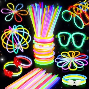lot 4045 image: BUDI 467Pcs Glow Sticks Party Favors for Kids Adults Glow in the Dark Party Supplies 4th of July Accessories Neon Decors 200 GlowSticks Bulk 8 Colors 8 Inch & 267 Connectors Necklace Bracelet Glasses
