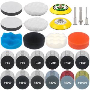 lot 4047 image: 133 PCS Sanding Disc Drill Polishing Kit Sanding Attachment, 3 Inch Wet Dry Headlight Restoration Kit, Hook and Loop Sandpaper Buffing Pads with Rotary Tools for Car Wood Metal Glass Resin Expoxy