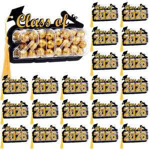 lot 4049 image: Motiskyy 30 Pack 2026 Graduation Candy Card Class of 2026 Grad Party Favor Supplies Candy Dome Greeting Card with Tassel Chocolate Holder College High School Graduate Gift Box DIY (Black,Gold)