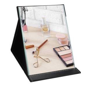 lot 4111 image: ZBEIVAN 10x7 Inches Portable Folding Makeup Mirror with Cosmetic Desktop Standing for Travel, Vanity Table, Room Decor, Beauty Gifts, Black