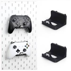 lot 4129 image: YDMeiker Pegboard Controller Holder Stand for PS5, Switch Pro2, Xbox Controller, 2PCS, Compatible with IKEA Skadis, Black