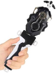lot 4138 image: Bey Battling Burst Launcher and Grip, B-184 Left and Right Spin String Launcher Grip DB Layer System Compatible with All Bey Burst Series - Black