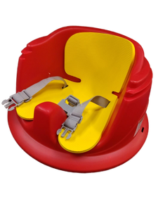 lot 5163 image: Infant Floor Seat with 3-Point Harness Red and Yellow