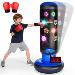 lot 5191 image: HopeRock Punching Bag for Kids, Boxing Set with Scoring, Light, Music, 4 Game Modes, Inflatable Boxing Bag with Gloves, Birthday Gifts Toys for 4-8-12 Years Old Boys