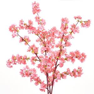 lot 5200 image: Sunm Boutique Silk Cherry Blossom Branches, Artificial Cherry Blossom Tree Stems Faux Cherry Flowers Vase Arrangements for Wedding Home Decor, Pink Cherry Blossom, Set of 3