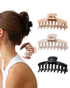 lot 6063 image: 3Pcs Silicone Hair Clips Flexible Claw Clips for Women Cloud Clip Bendable Large Hair Claw Clip