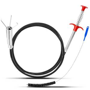lot 6107 image: Toilet Snake & Auger, Toilet Snake Drain Clog Remover Tool, Plumbers Snake for Toilet Unclogging, Drain Augers for Kitchen Sink & Tub, Long Drain Snake, Flexible Claw Grabber Tool