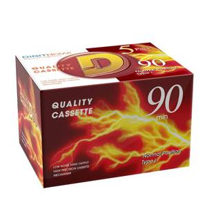 lot 10075 image: Blank Audio Cassette Tape - 90 Minutes Recording Time - Low Noise and High Output - Dictation, MP3 Recording to Blank Tape - Pack of 5