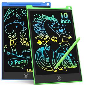 lot 10084 image: TECJOE 10 Inch 2 Pack LCD Writing Tablet, Colorful Doodle Board Drawing Tablet for Kids, Kids Travel Learning Toys Christmas Birthday Gifts for 3 4 5 6 7 8 Year Old Boys and Girls Toddlers
