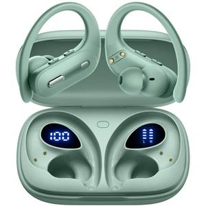 lot 10099 image: Active Noise Cancelling Ear Buds Wireless Earbuds 90 Hrs Playtime Bluetooth Headphones with Hi-Res Stereo Deep Bass Power Display Earphones with Earhooks Waterproof Transparency Headset SportsRunning