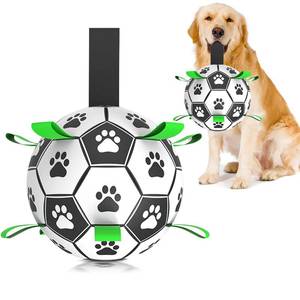lot 10105 image: Amasiver Dog Soccer Ball Toys, 8 World Cup Dog Soccer Ball with Straps, Dogs Birthday Gifts, Water Toy, Herding Ball, Durable Balls for Large Medium Pet, Outdoor Dog Toy (8 Inch-Large)