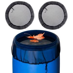 lot 10112 image: Mesh Cover for Rain Barrels - 2pcs 39in Rain Barrel Netting with Drawstring, Water Collection Buckets Tank Protector Screen for Preventing Fallen Leaves in Outdoor Garden Eaves