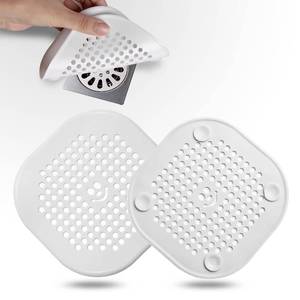lot 10113 image: 2 Pack Drain Hair Catcher Silicone Drain Cover Sink Drain Strainer Hair Stopper for Shower Kitchen Bathroom Tub Pure White