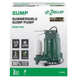 lot 11142 image: Zoeller 13 HP Pro 115V Cast Iron Submersible Sump Pump 1052-0001 (Heavily Used)