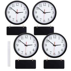 lot 11156 image: Juinte Silent Wall Clocks with Chalkboards and Marker, Battery Operated Round Multi Time Zone Clocks for Home, Kitchen, School, Office, Reception Areas, Classroom Decor(10 Inch) (Slightly Used)