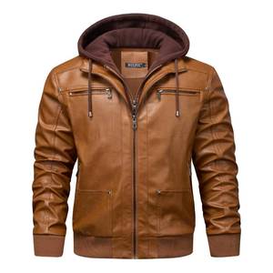 lot 11173 image: WULFUL Mens Leather Jackets, Faux Leather Jacket for Men Lapel Zip-Up Slim Fit Coat Size 2XL