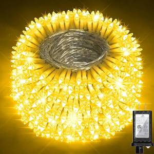 lot 11175 image: 492FT Outdoor Christmas Lights, 1300 LED Super Long String Lights 8 Lighting Modes & Timer Memory, Outsite Waterproof Light Strings for House Tree Garden Wedding Party Holiday Decorations Warm White