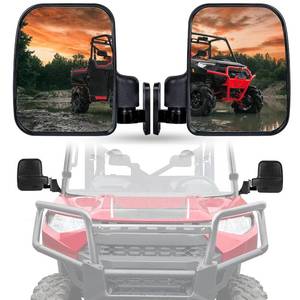 lot 11190 image: UTV Rear View Side Mirror Compatible with Polaris Ranger XP 1000, Ranger Crew XP 1000 2018 2019 2020 2021 2022 2023 2024 2025 (Fit For Factory Doors Installed)