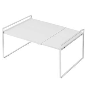 lot 12174 image: Nxconsu Cabinet Shelf Organizer Expandable, 12 Inch Deep Adjustable 13 to 24 Inch Metal Shelf Riser for Kitchen Pantry Cupboard Countertop Under Sink, Heavy Duty Stackable Storage Rack, White