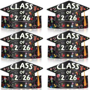 lot 12225 image: Crtiin 36 Pcs Preschool Paper Graduation Crown Kids Adjustable Kindergarten Grad Hats Caps Tassels 2026(Delicate Style)(Delicate Style)