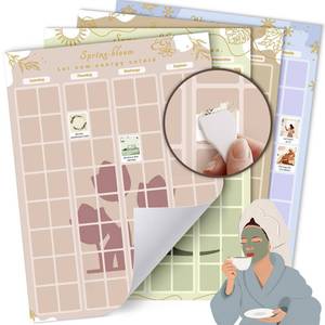 lot 12251 image: HughHush Seasonal Scratch-Off Posters - 4 Pack Spring Summer Fall Winter Wall Art, 16 Themes 256 Self-Care Ideas Anxiety Relief Activities, Stress Relief Decor, Relaxation Self Love Challenge