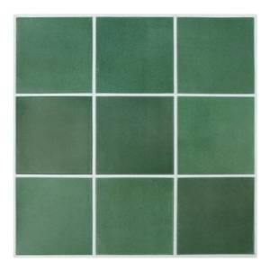 lot 13513 image: Commomy 10 Pcs Matte 3D Peel and Stick Tile 11.8x11.8 Ultralight PVC Square Peel and Stick Backsplash for Kitchen Stick on Tiles for Bathroom,Living Room,Fireplace,Interior Wall Decor,Dark Green