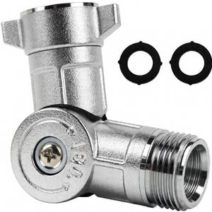 lot 14255 image: Ouyffea 360° Rotating Brass Hose Swivel Connector, Heavy Duty 34 Garden Hose Adapter with 180° & Full Rotation, Rust-Proof Water Hose Fitting for RV Faucet Spray Nozzle, Includes 2 Extra Washers
