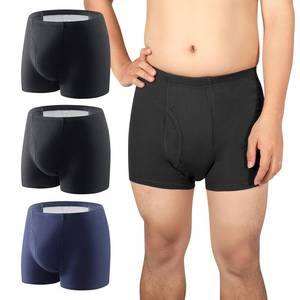 lot 14262 image: Carer Incontinence Underwear for Men Washable Incontinence Boxer Briefs 3 Pack Leak Proof Underwear for Men Cotton Reusable Incontinence Underwear with Extended Pad Front & Rear 280ML (3X-Large)