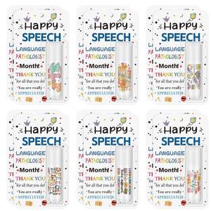 lot 18296 image: Leelosp 12 Pcs Speech Therapy Gifts National SLP Day Appreciation Lip Balms Moisturizing Bulk Speech Therapist Thank You Gifts for SLP Day Women Language Pathologist Teachers Office Supplies