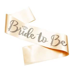 lot 18298 image: Bride to Be Sash, Rose Gold Satin with Silver Glitter Letter Bachelorette Party Sash for Bridal Shower Wedding Party Favors Accessories Supplies Engagement Gifts,Rose Gold