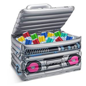 lot 19803 image: Cunhill 1 Piece Inflatable Boom Box Beverage Cooler Summer 80s 90s Theme Party Decorations Inflatable Cooler Radio Blow up Boom Box Birthday Drink Favors for Retro Nightclub Party Hip Hop Supplies
