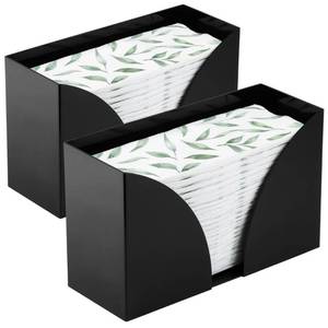 lot 19824 image: SimplyImagine 2 Pack Black Multifold Paper Towel Dispenser Wall Mounted - Acrylic Guest Napkin Holder for Bathroom & Kitchen - C-Fold Z-Fold Hand Towel Tray