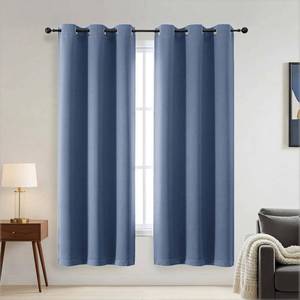 lot 19825 image: Ebesto 100% Blackout Curtains for Bedroom - Solid Thermal Blackout Curtains, Grommet Design Thick Fabric Soft Drapes for Living Room, 2 Panels, Denim Blue, 2x40Wx72L Inches