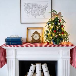 lot 19828 image: HipTree 2ft Real Touch Norfolk Prelit Small Christmas Tree Decorations with 35 LED Lights, Lighted Mini Slim Pencil Tree for Baby��s First Christmas with 36 PE Tips, Battery-Powered