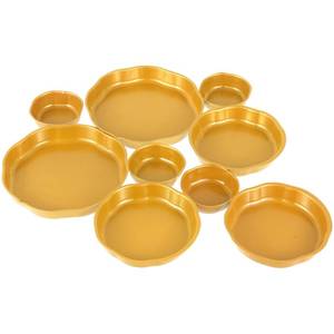 lot 19837 image: DANHMAO 9 Cluster Charcuterie Bowls Gold Decorative Round Serving Bowls Irregular Elegant Snack Tray Compote Appetizer Platter for Entertaining Centerpiece Home Kitchen Decor Wedding Gift