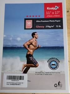 lot 20210 image: Koala Ultra Premium Photo Paper Glossy 11 x 17 50 Sheets 270gm�