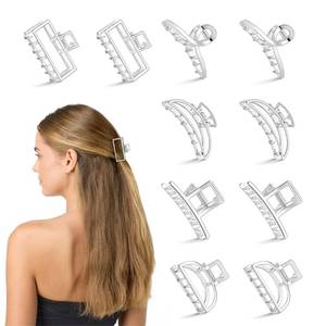 lot 20260 image: CWJCYTNSN Small Silver Hair Clips, 10Pcs Metal Simple Hair Claw Clips for Women Thick Thin Hair, Non-Slip Hair Clips for Women and Girls, Strong Hold Hair Accessories