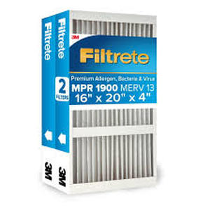lot 1592 image: A 3M Filtrete 1900 Electrostatic High Performance Air Filter 16x20x4 2-Pack