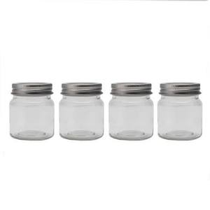lot 5194 image: 4-Pack Glass Mason Jars with Metal Screw-On Lids
