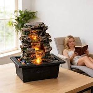 lot 11151 image: MAOCHI Indoor Decorative Tabletop Fountain RJ-23029 LED 110V (Slight Use)