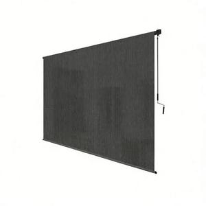 lot 19785 image: 8 x 8 ft Black Outdoor Pergola Roller Shade with 90% UV Blocking