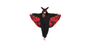 lot 19809 image: Black and Red Fleece MothMan Pajama Onsie Large